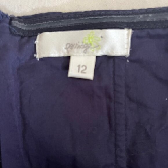 Anthropologie Midi Cocktail Dress (L) - Navy with Bird Print - Picture 2 of 3